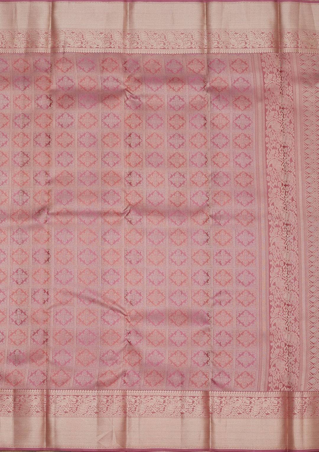 Mauve Zariwork Pure Silk Saree-Koskii