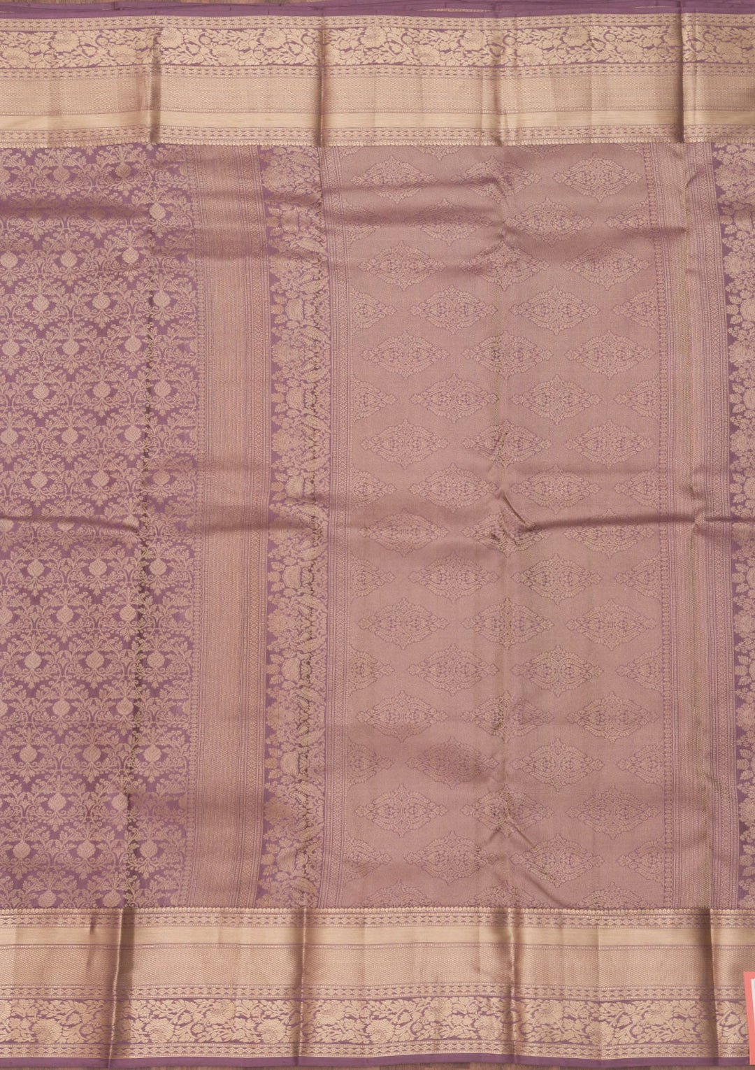 Mauve Zariwork Pure Silk Saree-Koskii