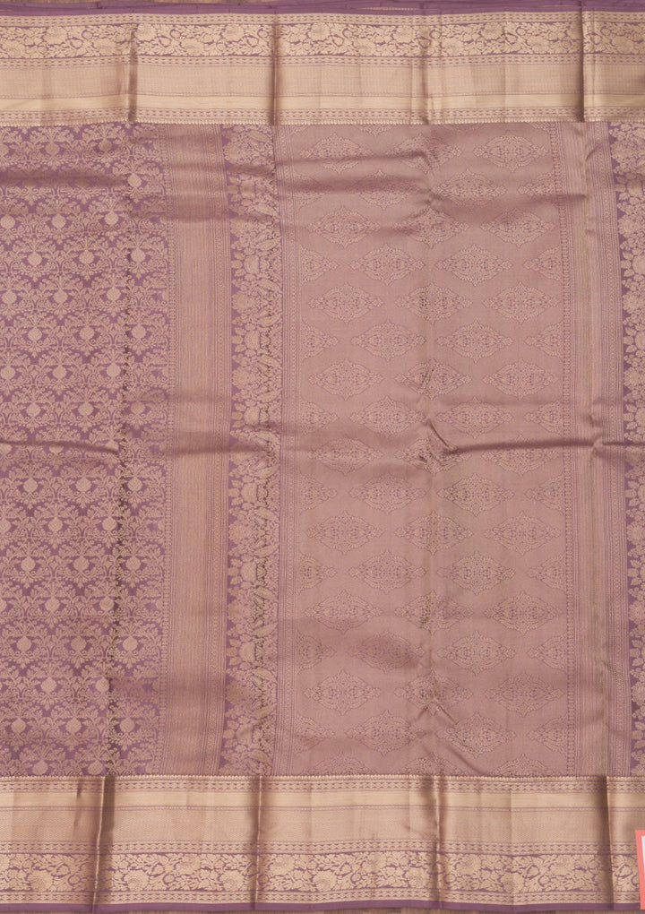 Mauve Zariwork Pure Silk Saree-Koskii