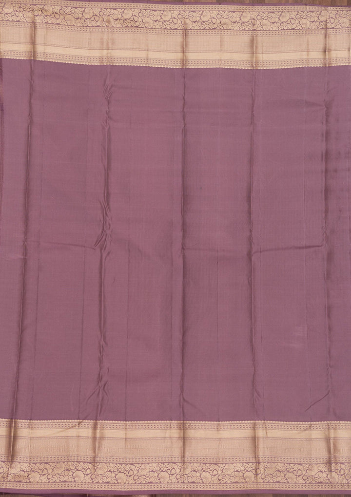 Mauve Zariwork Pure Silk Saree-Koskii