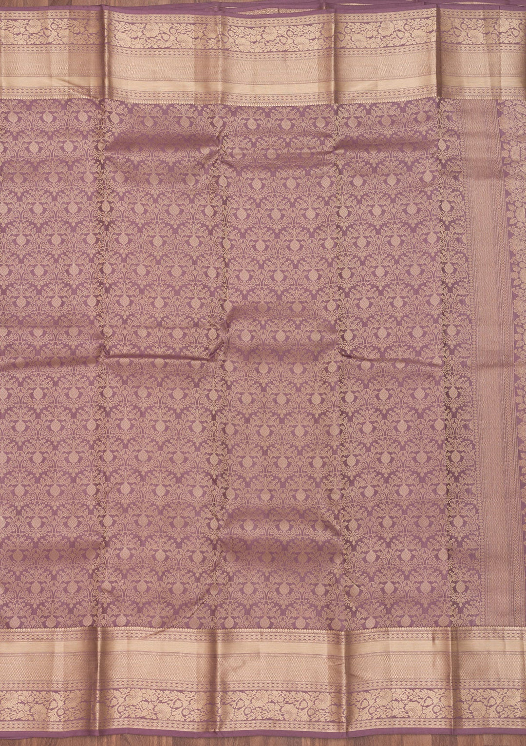 Mauve Zariwork Pure Silk Saree-Koskii