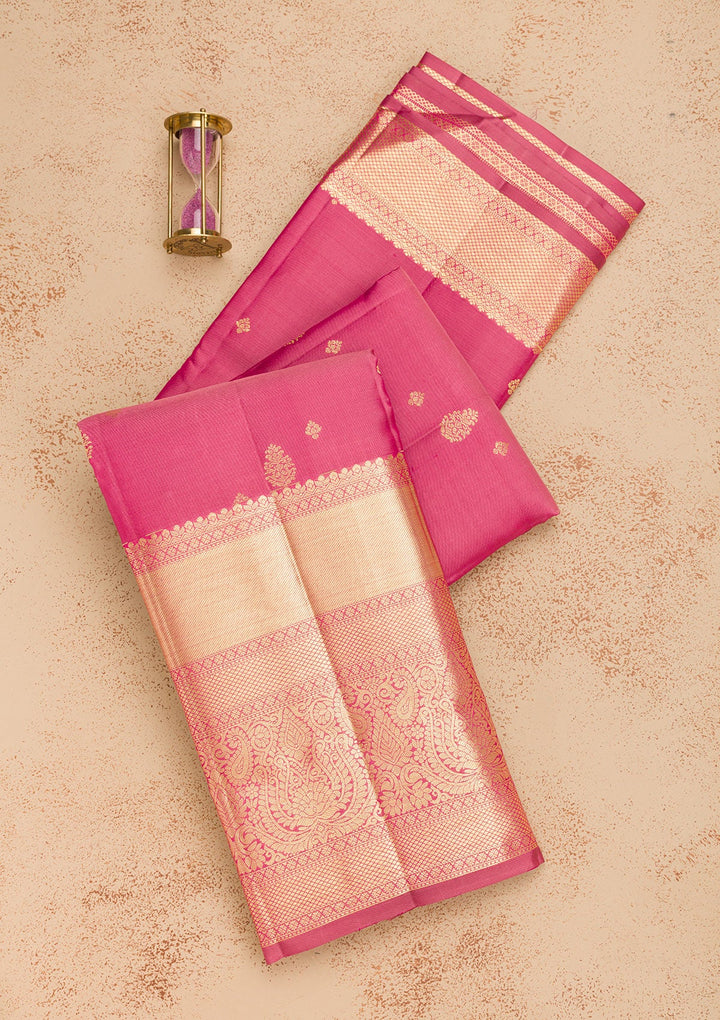 Mauve Zariwork Pure Silk Saree-Koskii