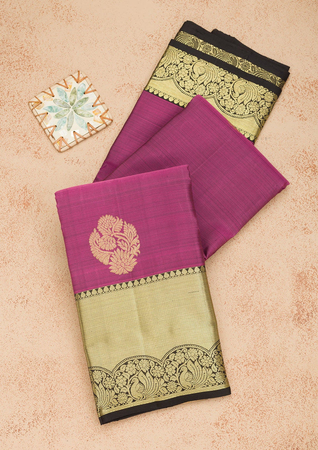 Mauve Zariwork Pure Silk Saree-Koskii
