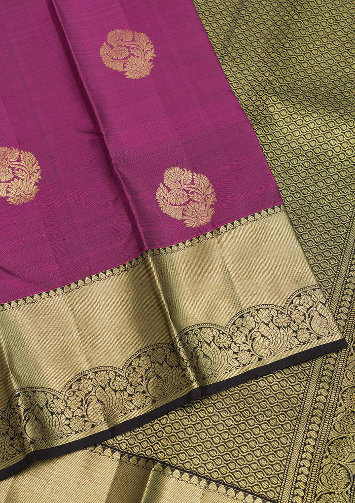 Mauve Zariwork Pure Silk Saree-Koskii