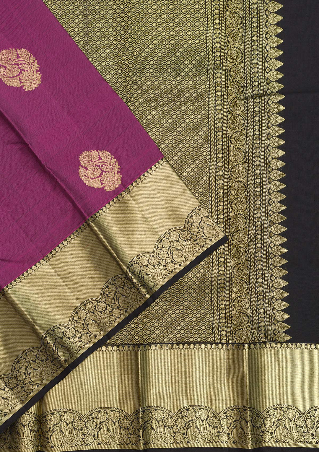 Mauve Zariwork Pure Silk Saree-Koskii