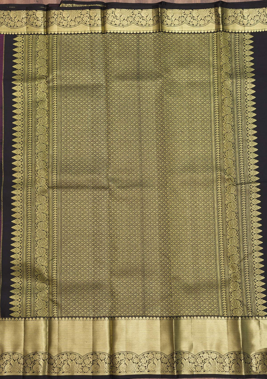 Mauve Zariwork Pure Silk Saree-Koskii