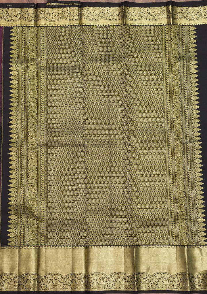 Mauve Zariwork Pure Silk Saree-Koskii