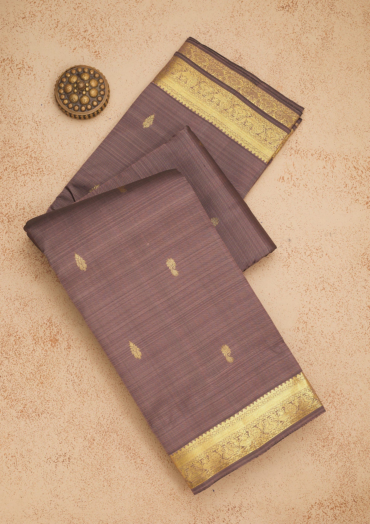 Mauve Zariwork Pure Silk Saree-Koskii