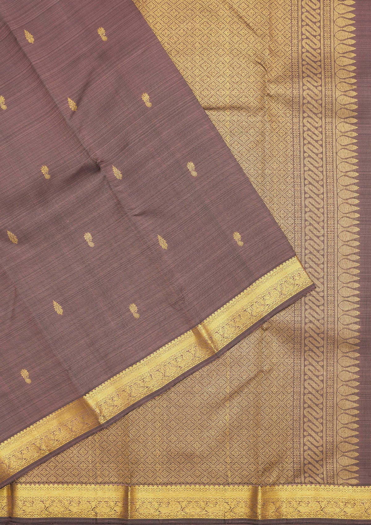 Mauve Zariwork Pure Silk Saree
