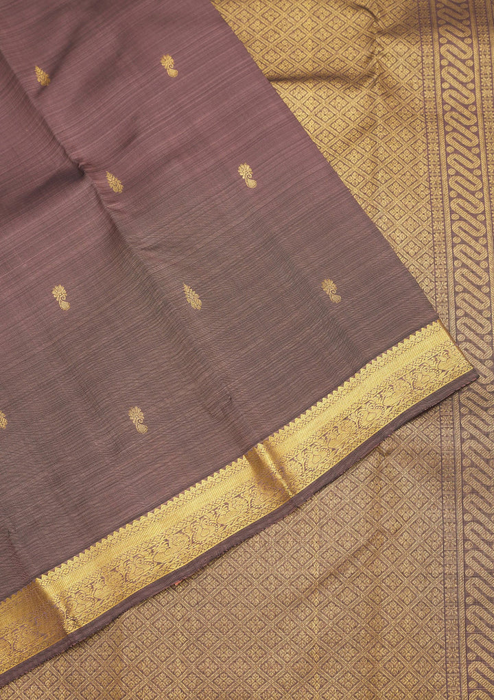 Mauve Zariwork Pure Silk Saree