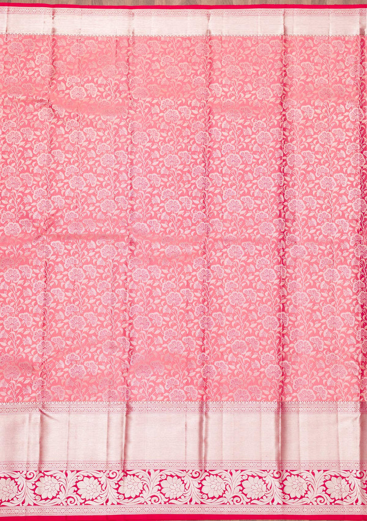 Mauve Zariwork Pure Silk Saree-Koskii