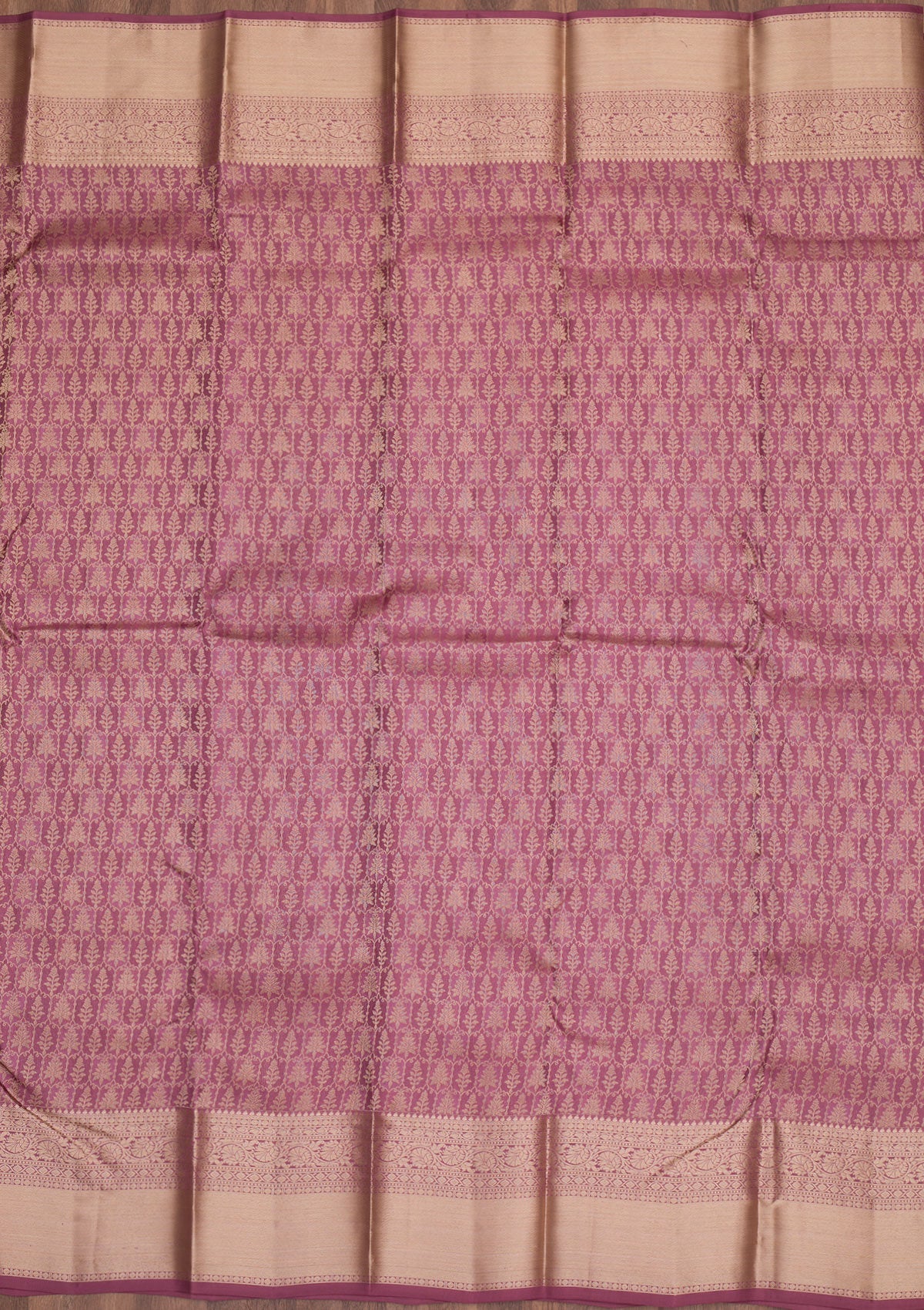 Mauve Zariwork Pure Silk Saree-Koskii