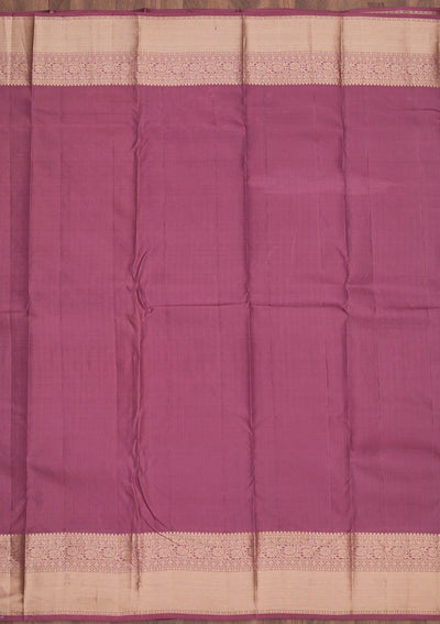 Mauve Zariwork Pure Silk Saree-Koskii