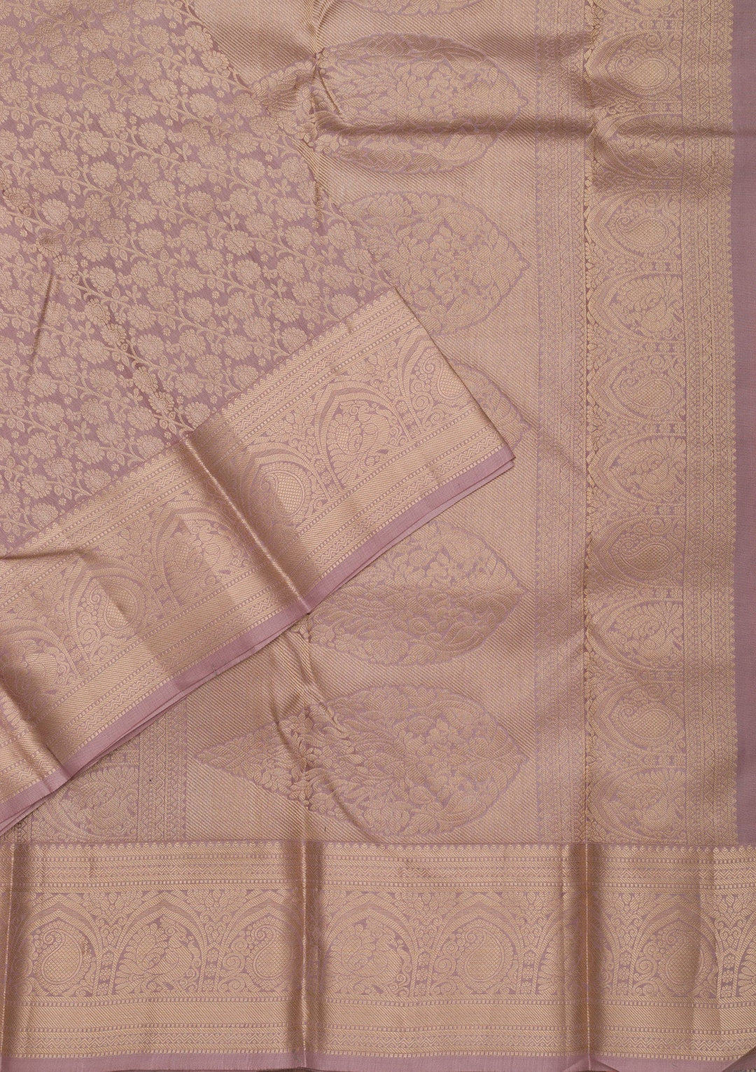 Mauve Zariwork Pure Silk Saree-Koskii