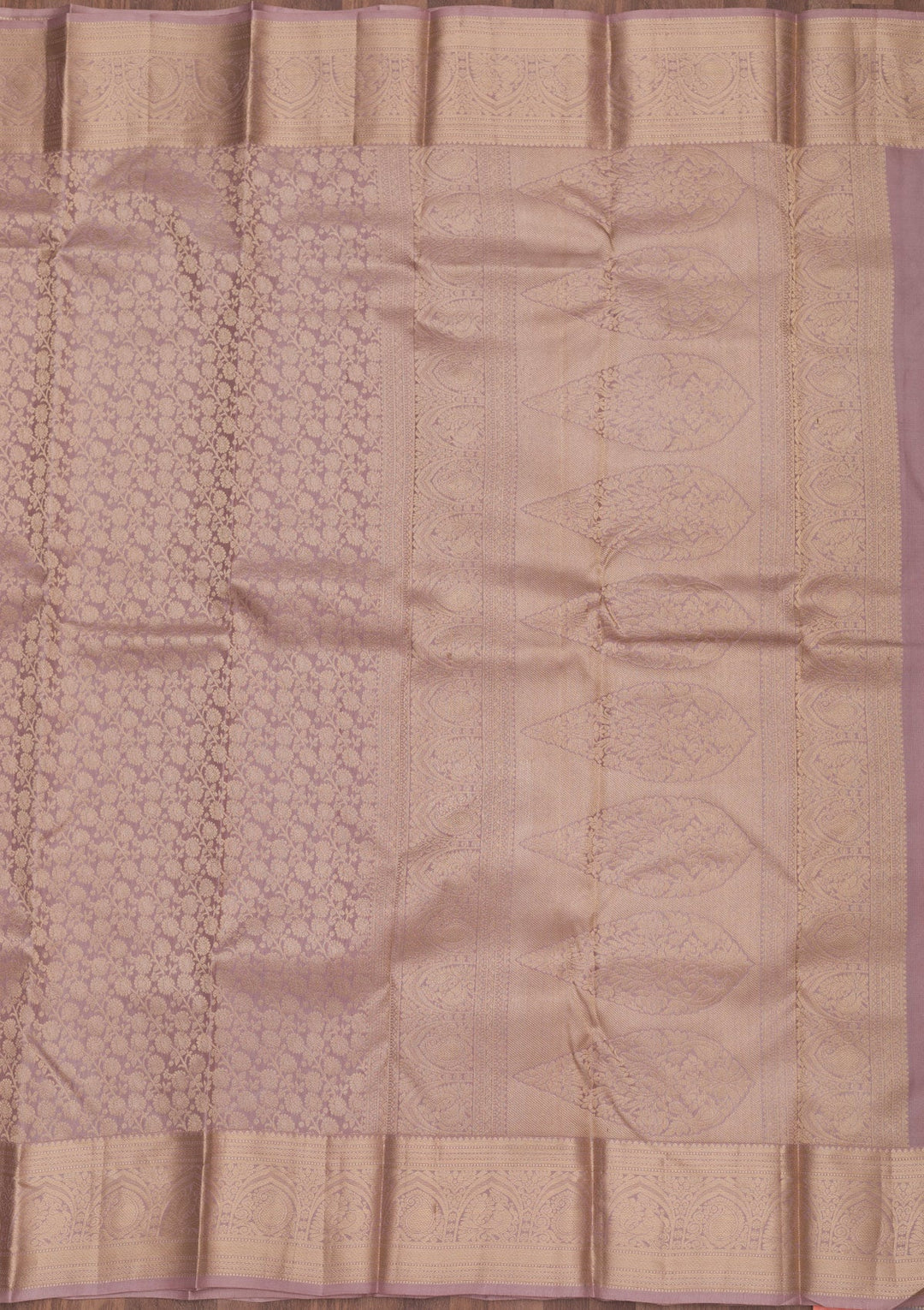 Mauve Zariwork Pure Silk Saree-Koskii