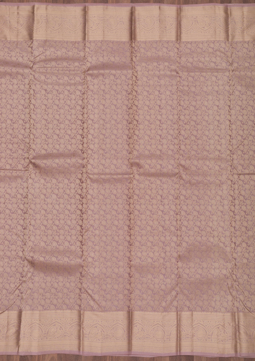 Mauve Zariwork Pure Silk Saree-Koskii