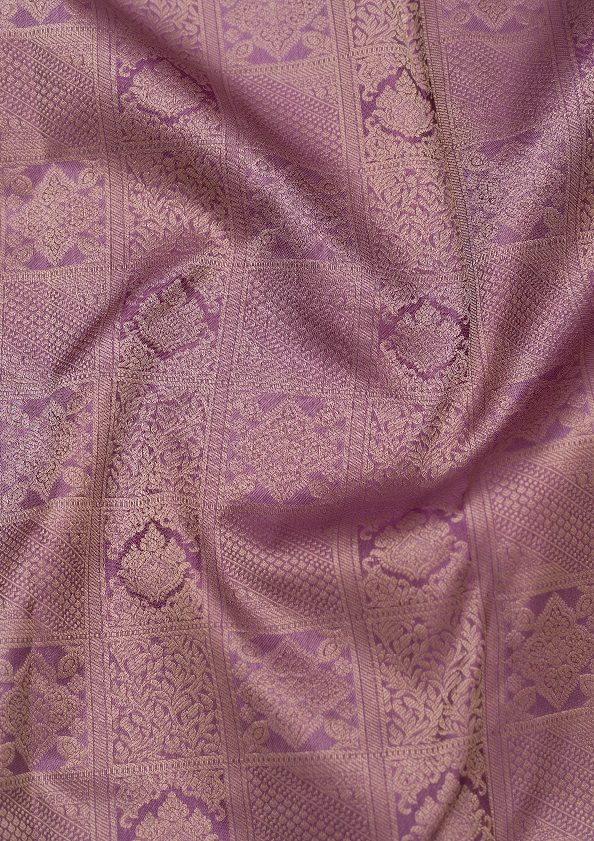 Mauve Zariwork Pure Silk Saree-Koskii