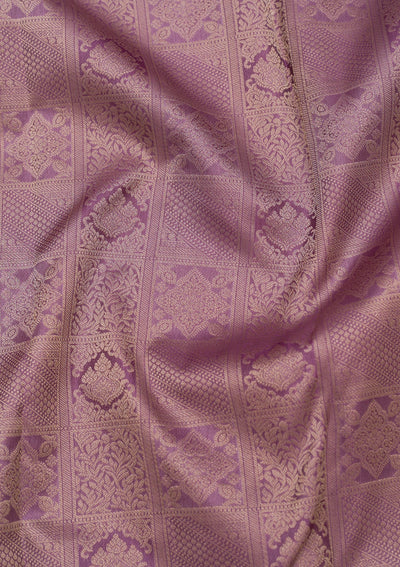 Mauve Zariwork Pure Silk Saree-Koskii