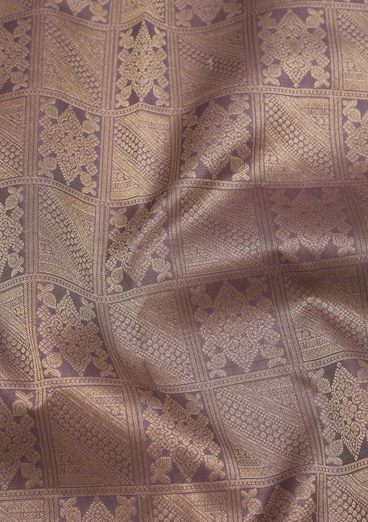 Mauve Zariwork Pure Silk Saree-Koskii