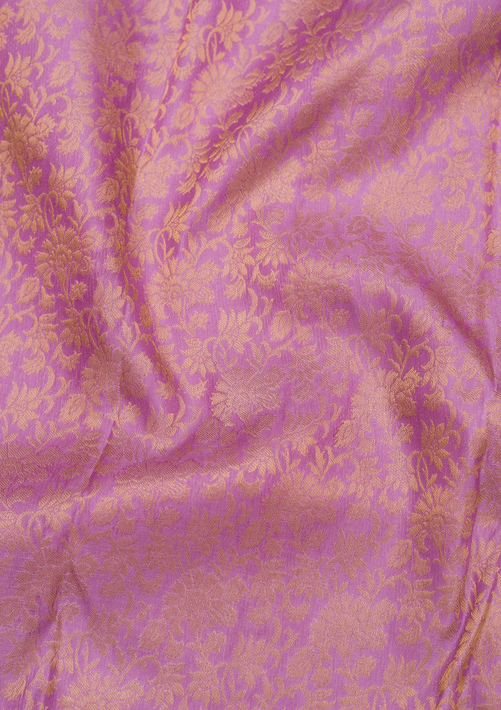 Mauve Zariwork Pure Silk Saree-Koskii