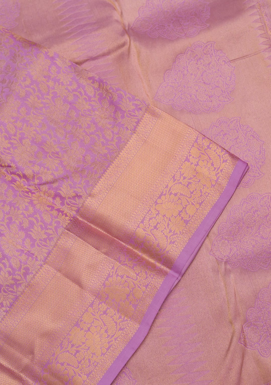Mauve Zariwork Pure Silk Saree-Koskii