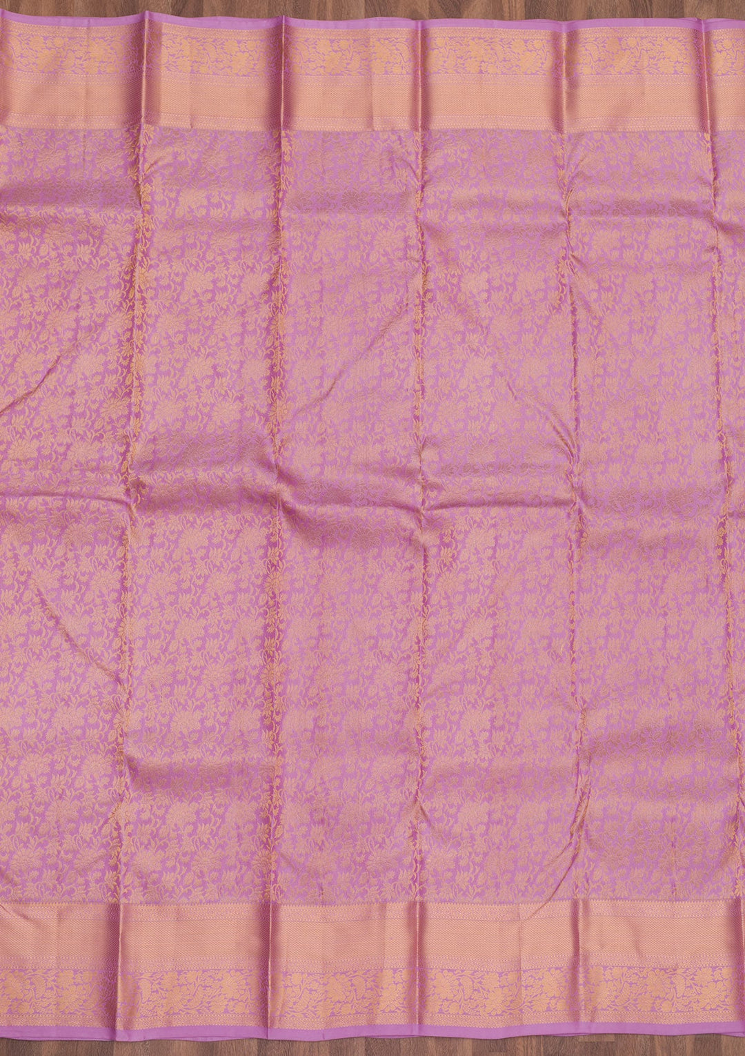 Mauve Zariwork Pure Silk Saree-Koskii