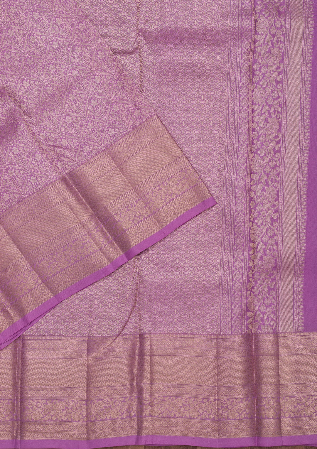 Mauve Zariwork Pure Silk Saree-Koskii