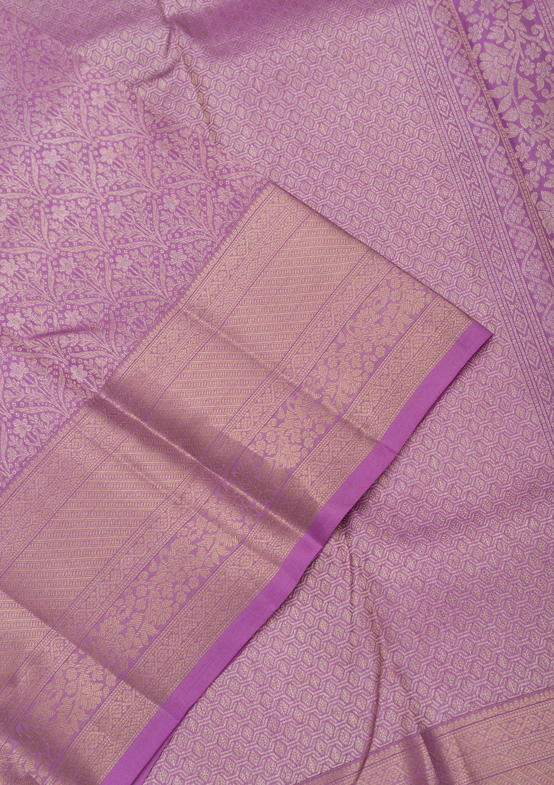 Mauve Zariwork Pure Silk Saree-Koskii