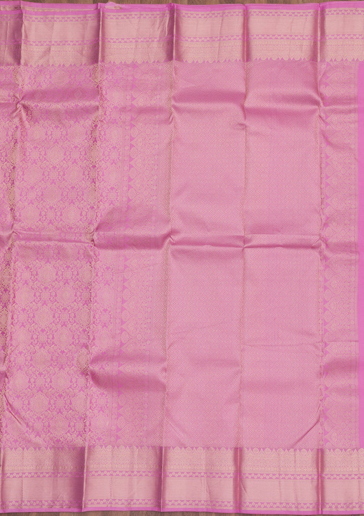 Mauve Zariwork Pure Silk Saree-Koskii