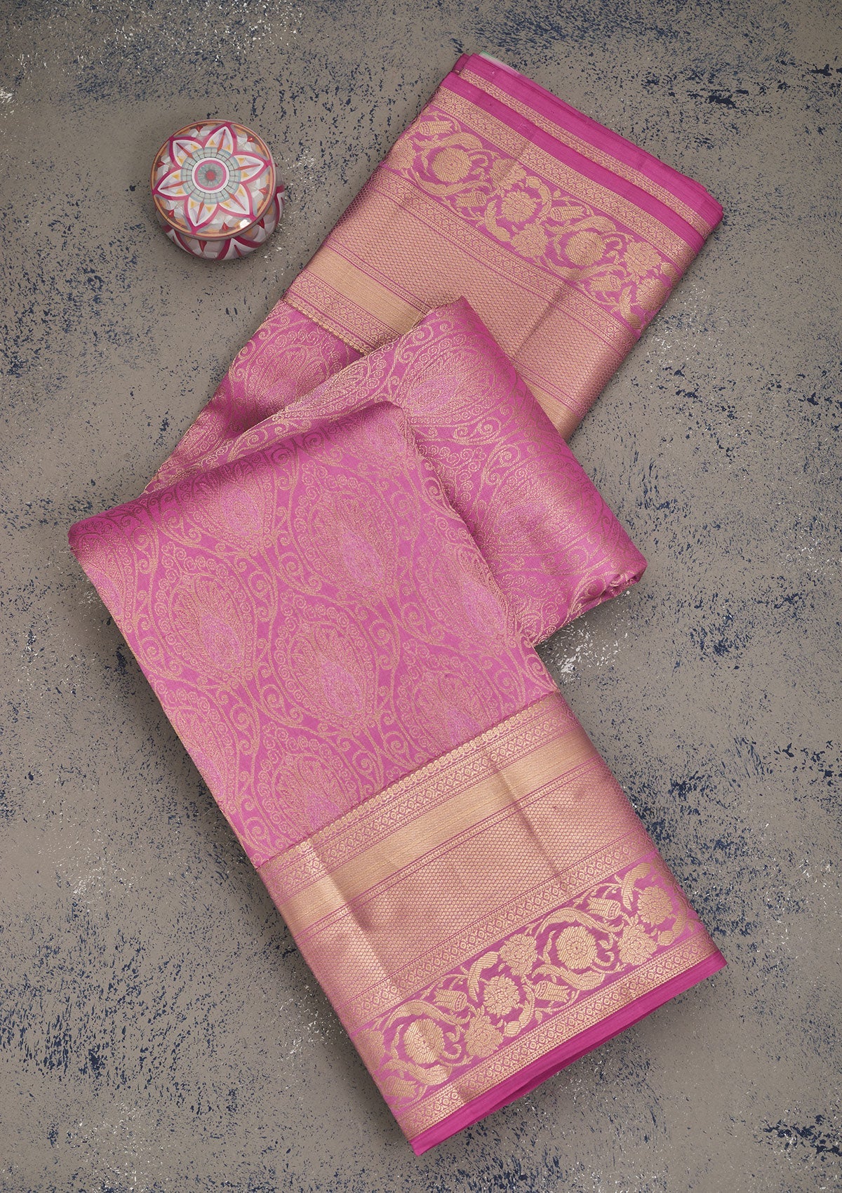 Mauve Zariwork Pure Silk Saree-Koskii