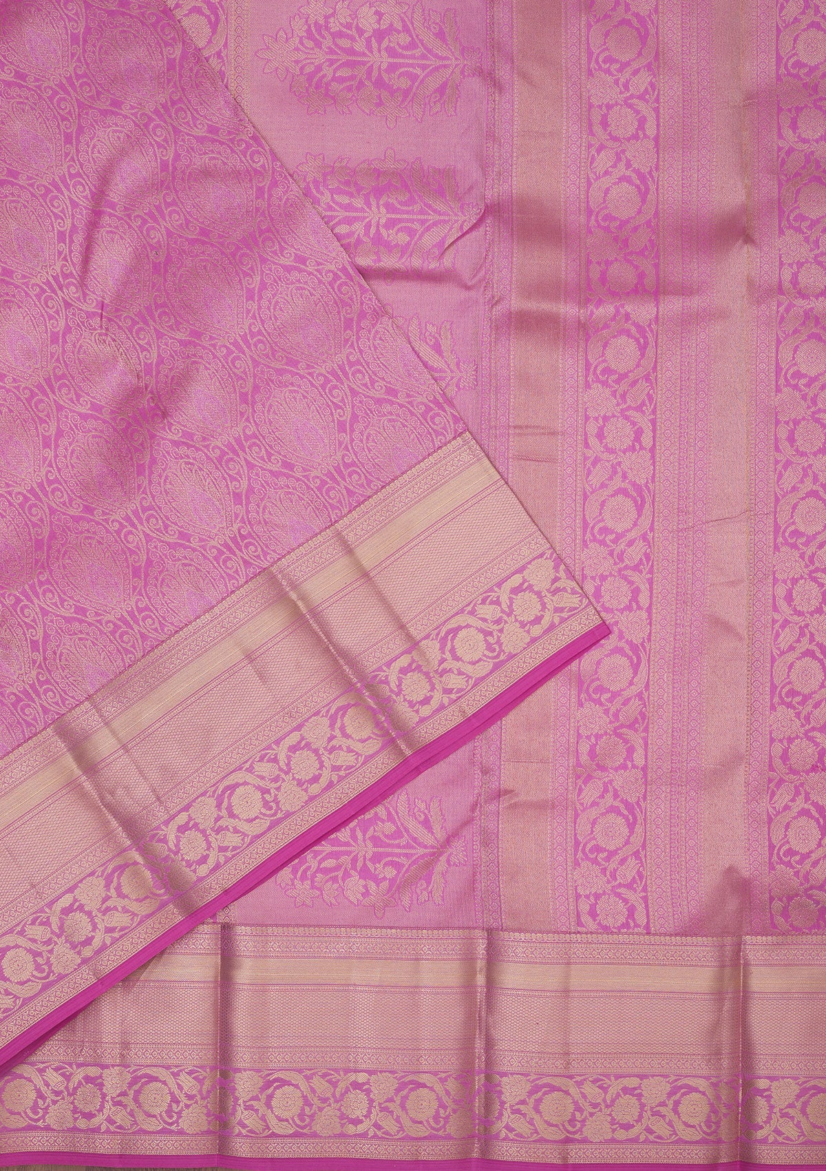 Mauve Zariwork Pure Silk Saree-Koskii