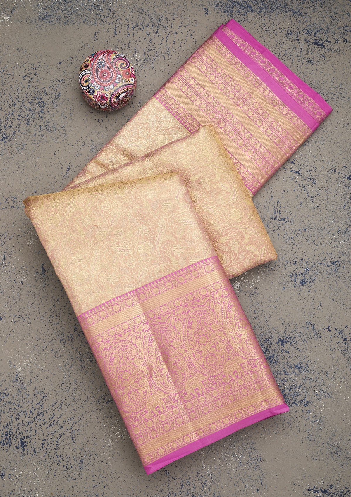 Mauve Zariwork Pure Silk Saree-Koskii