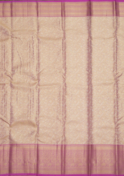 Mauve Zariwork Pure Silk Saree-Koskii