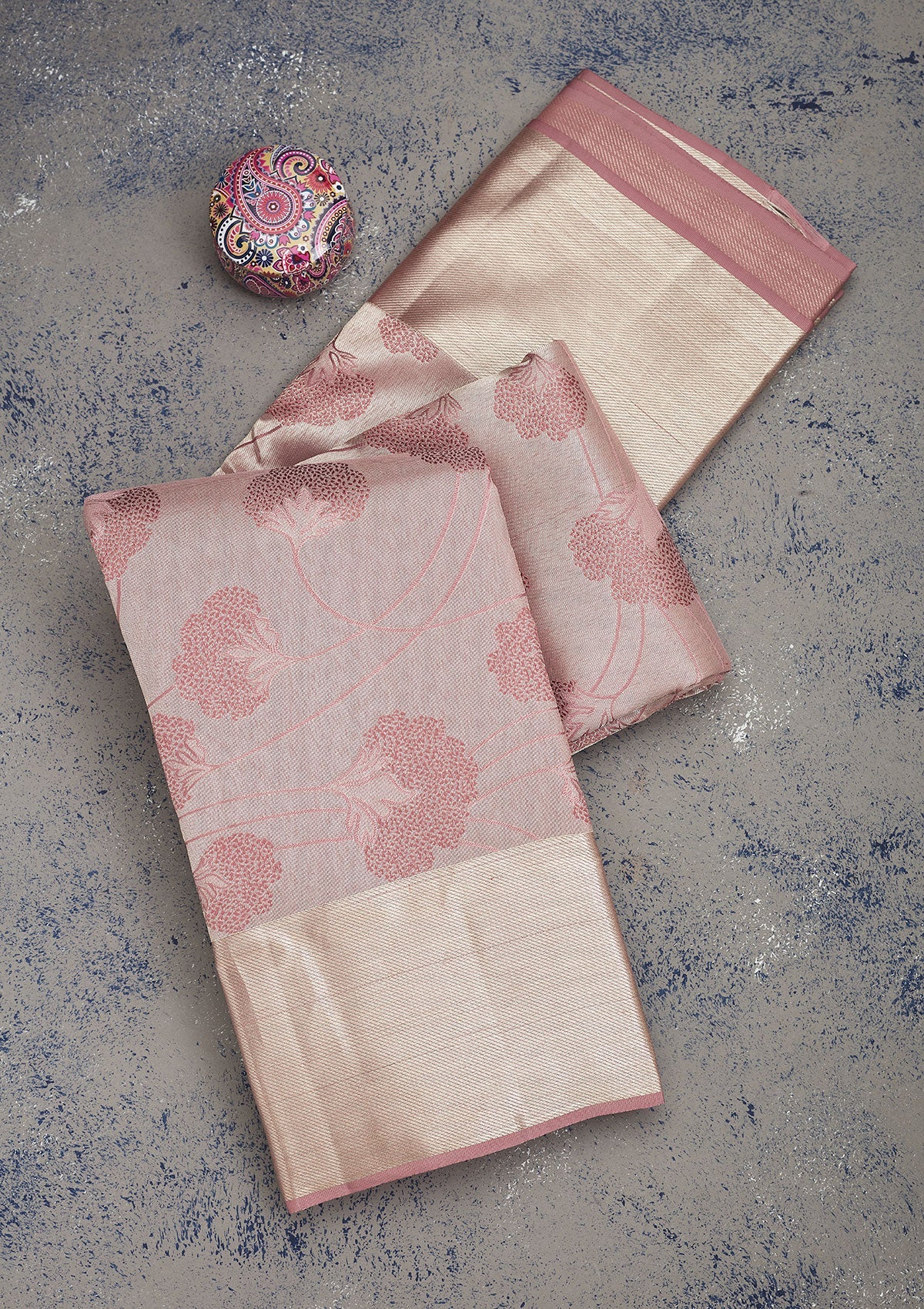 Mauve Zariwork Pure Silk Saree-Koskii