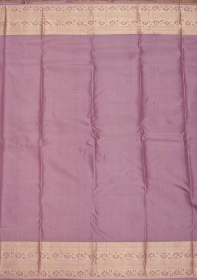 Mauve Zariwork Pure Silk Saree-Koskii