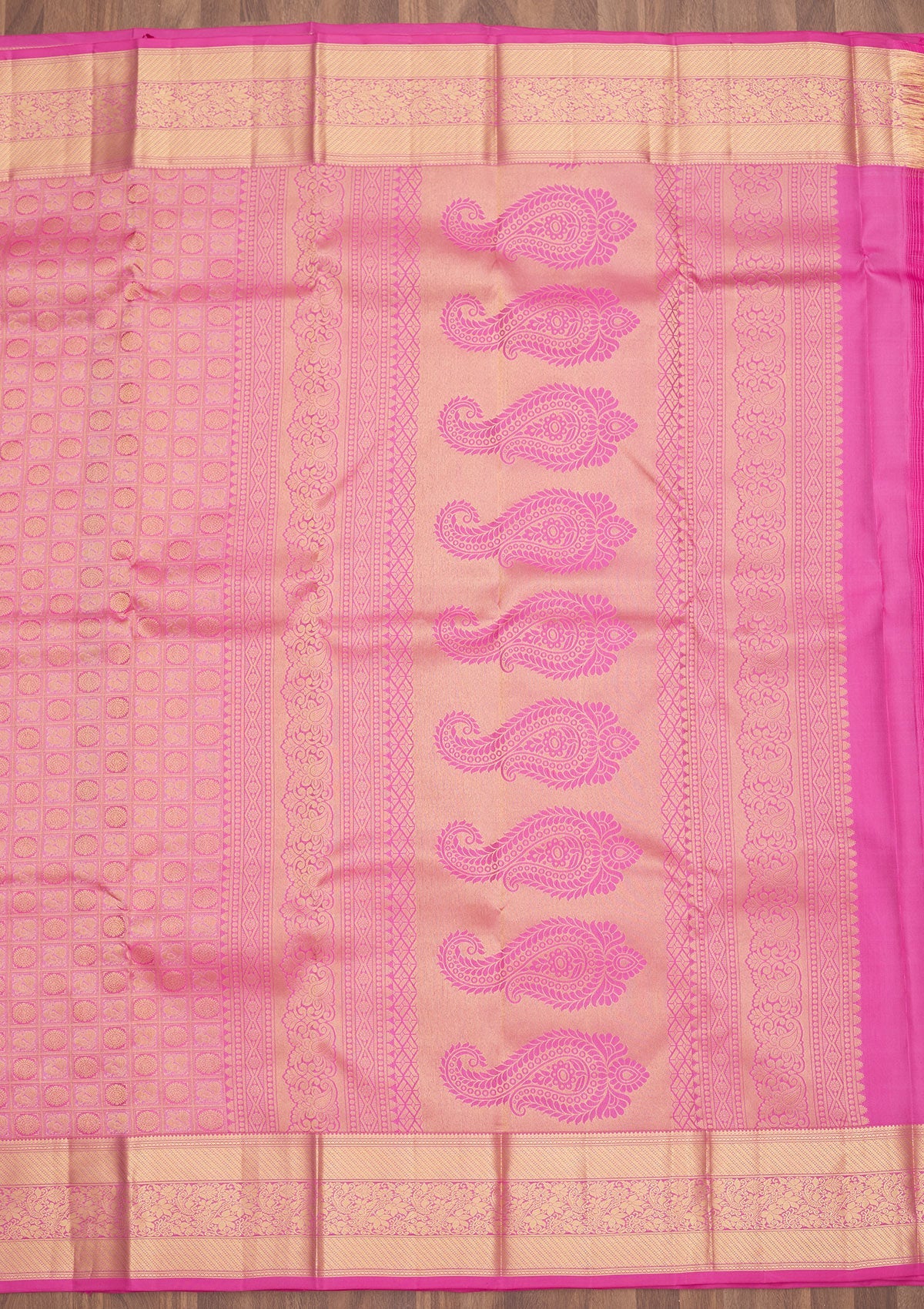 Pink Zariwork Pure Silk Saree-Koskii