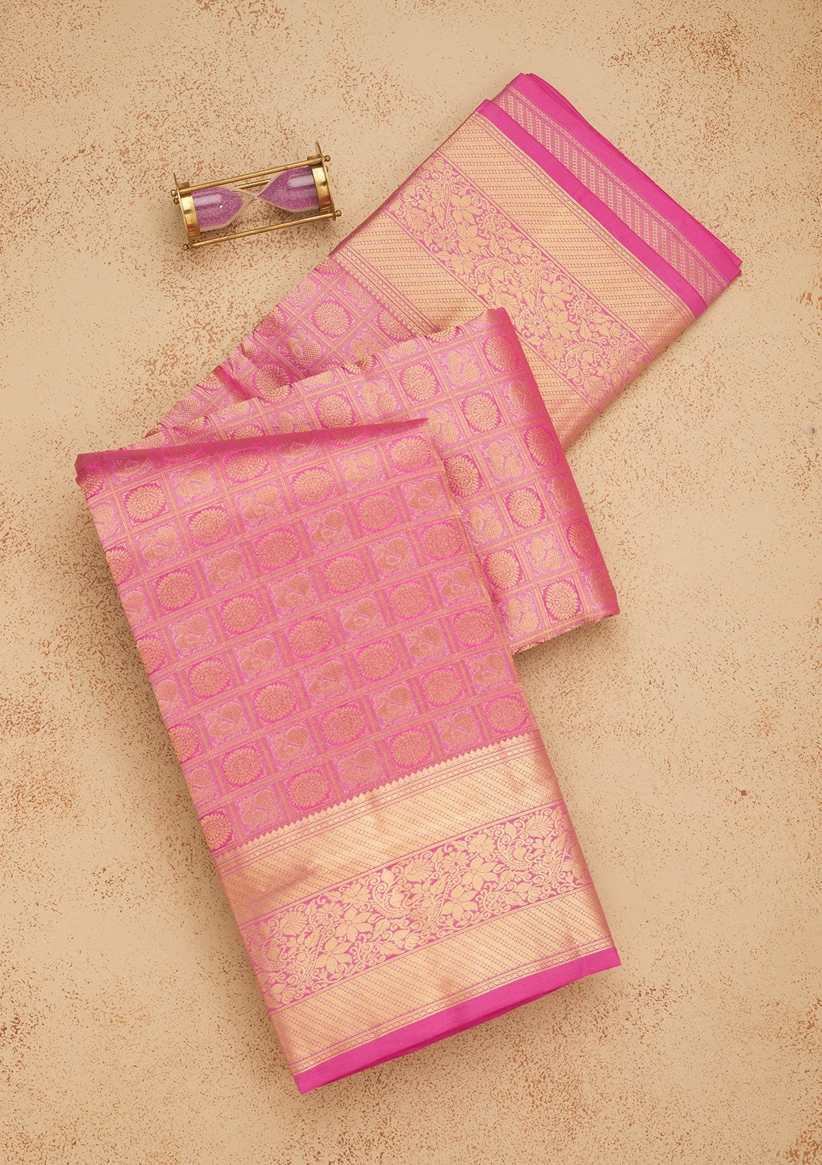 Pink Zariwork Pure Silk Saree-Koskii