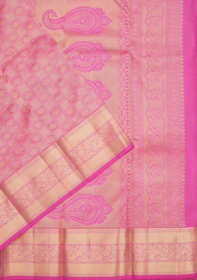 Pink Zariwork Pure Silk Saree-Koskii