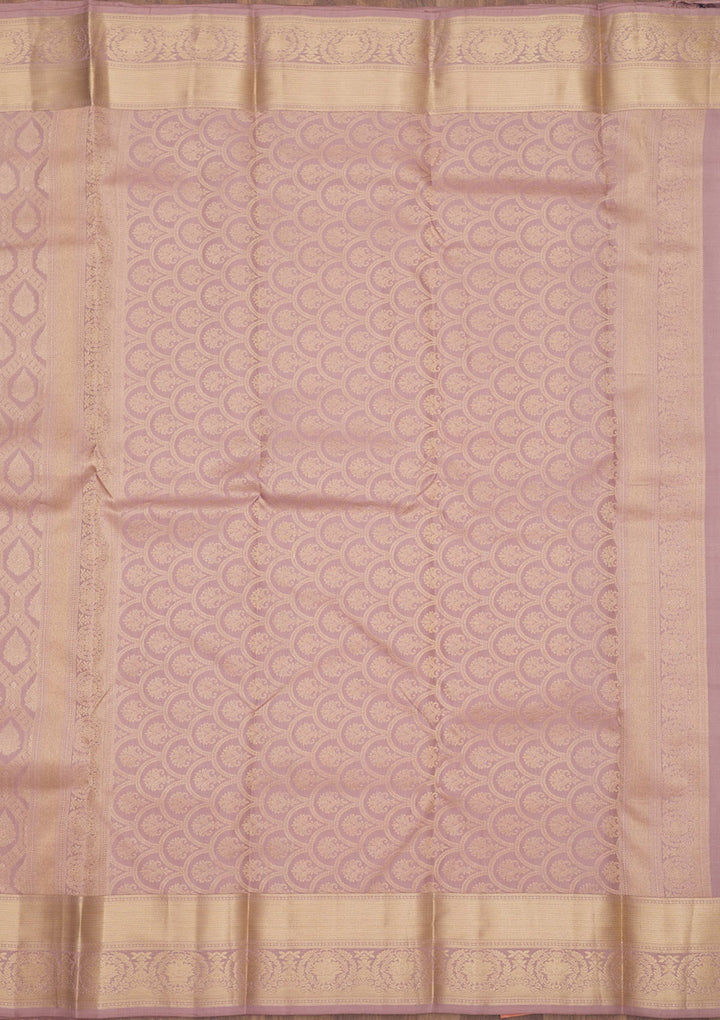 Mauve Zariwork Pure Silk Saree-Koskii