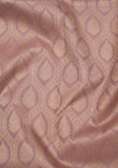 Mauve Zariwork Pure Silk Saree-Koskii