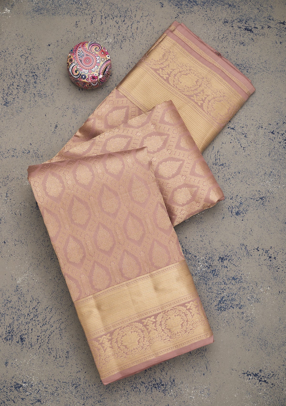 Mauve Zariwork Pure Silk Saree-Koskii