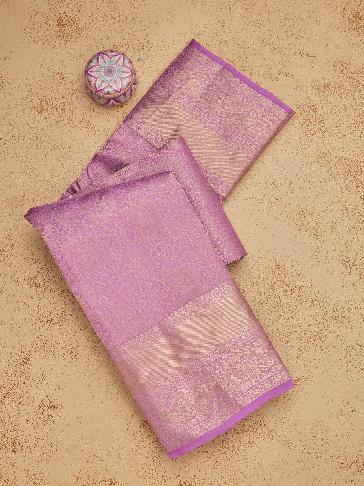 Mauve Zariwork Pure Silk Saree-Koskii