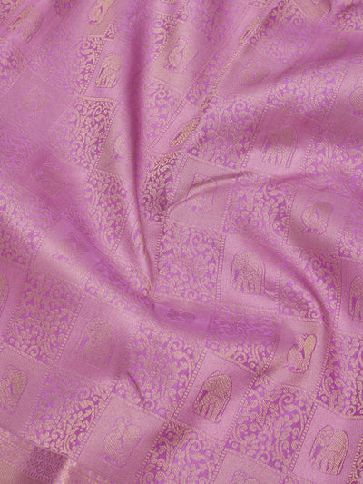 Mauve Zariwork Pure Silk Saree