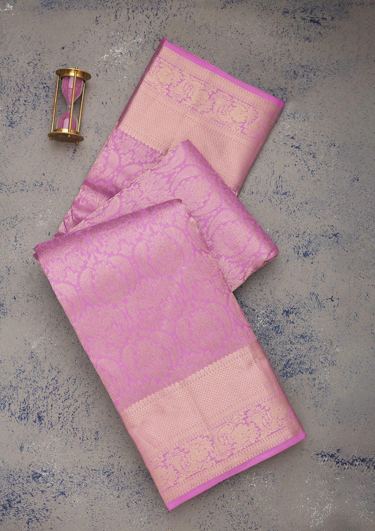 Mauve Zariwork Pure Silk Saree-Koskii