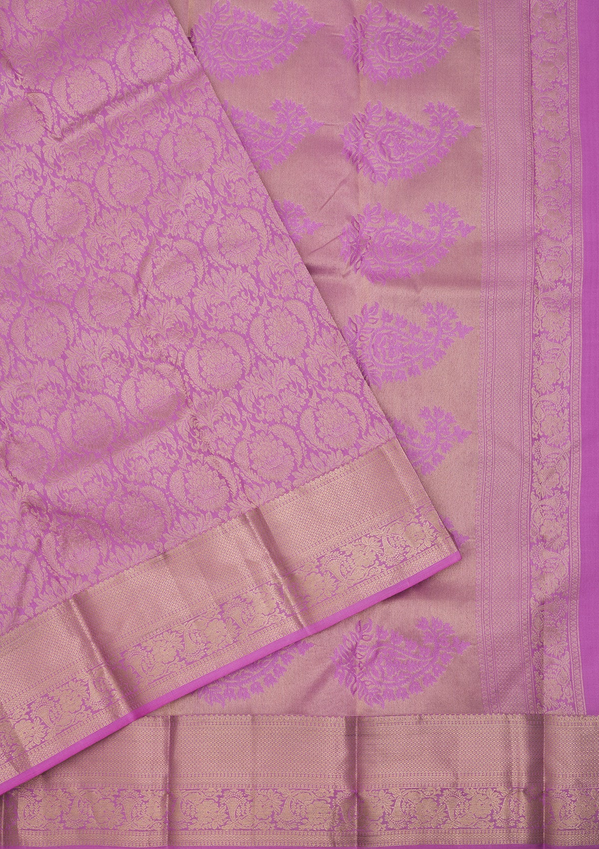 Mauve Zariwork Pure Silk Saree