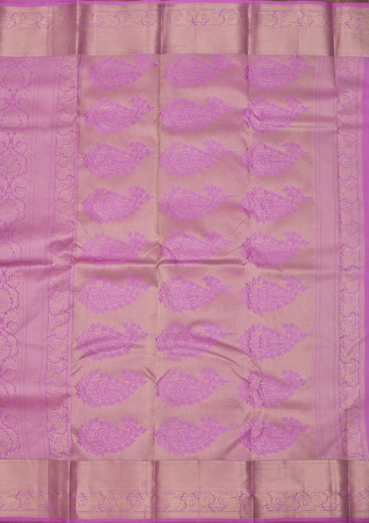 Mauve Zariwork Pure Silk Saree