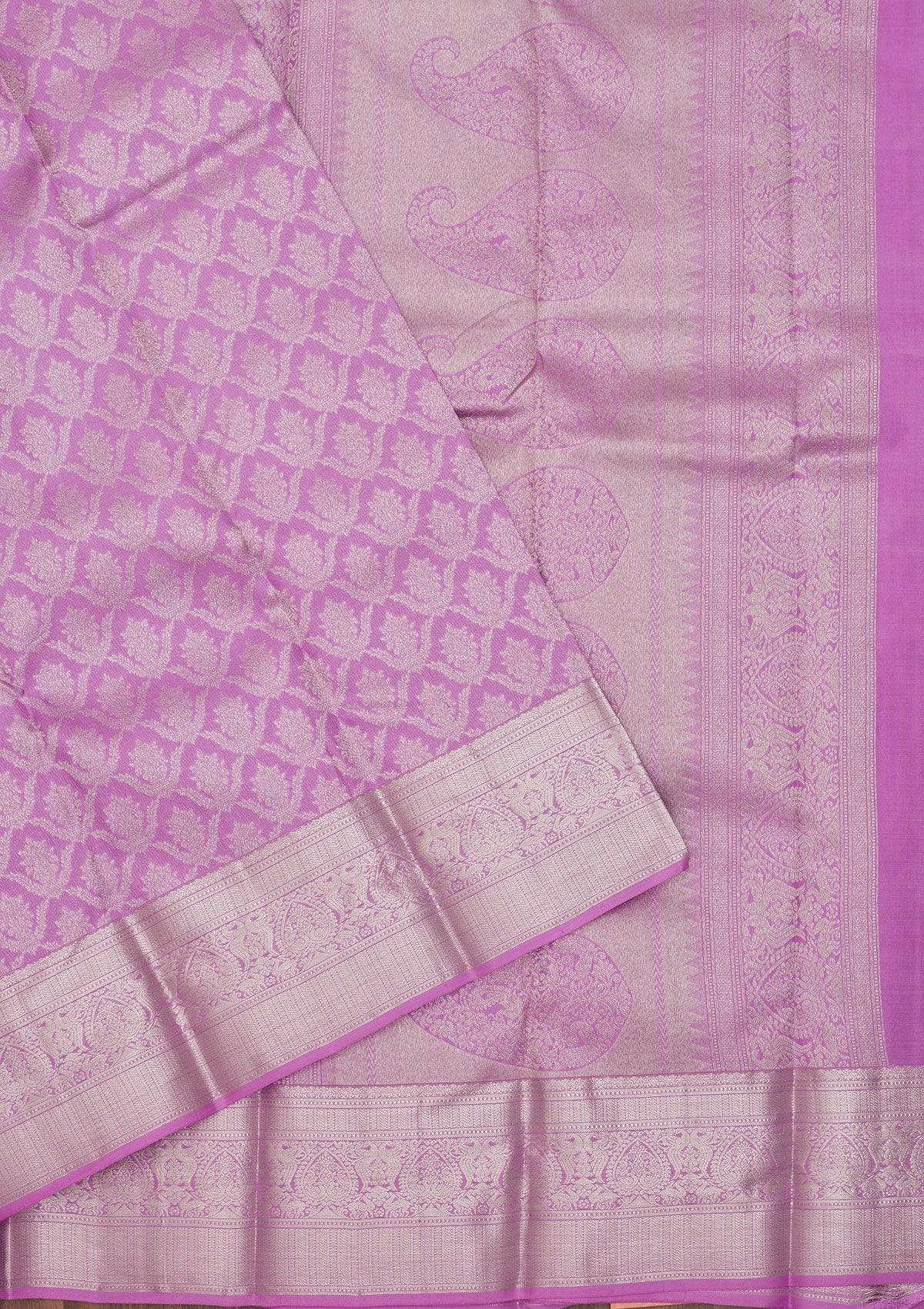 Mauve Zariwork Pure Silk Saree