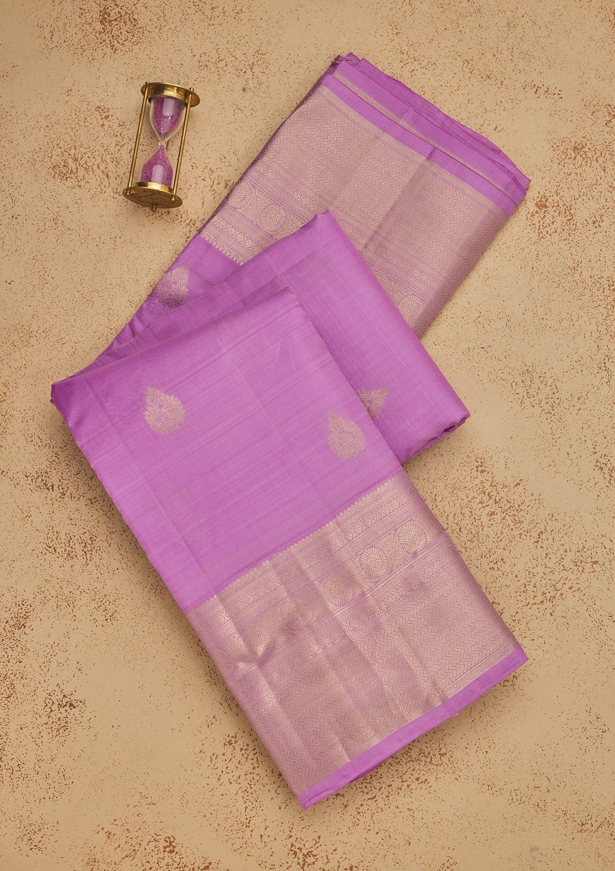 Mauve Zariwork Pure Silk Saree-Koskii