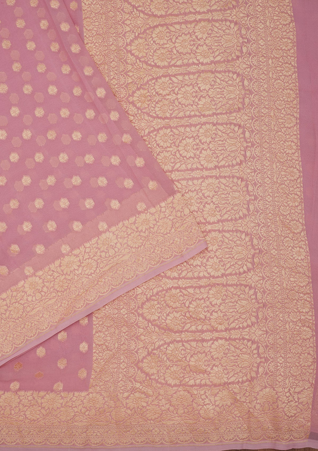 Mauve Zariwork Pure Silk Saree-Koskii