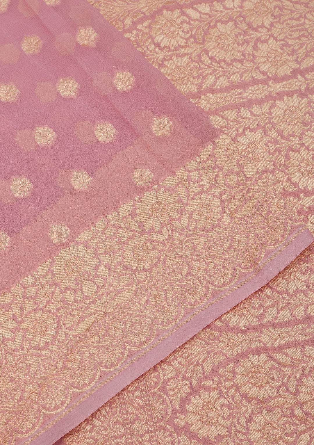 Mauve Zariwork Pure Silk Saree-Koskii